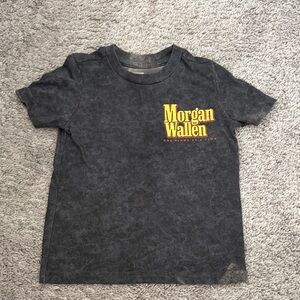 Kids Morgan Wallen Black Graphic Tee with Yellow Logo